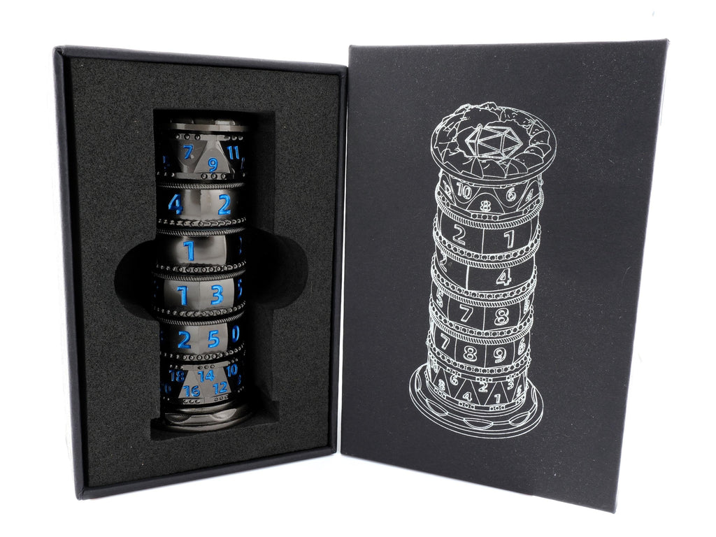 Tower Spinning Metal DnD Dice: 7 in 1 Gyro Roulette Fidget RPG Dice