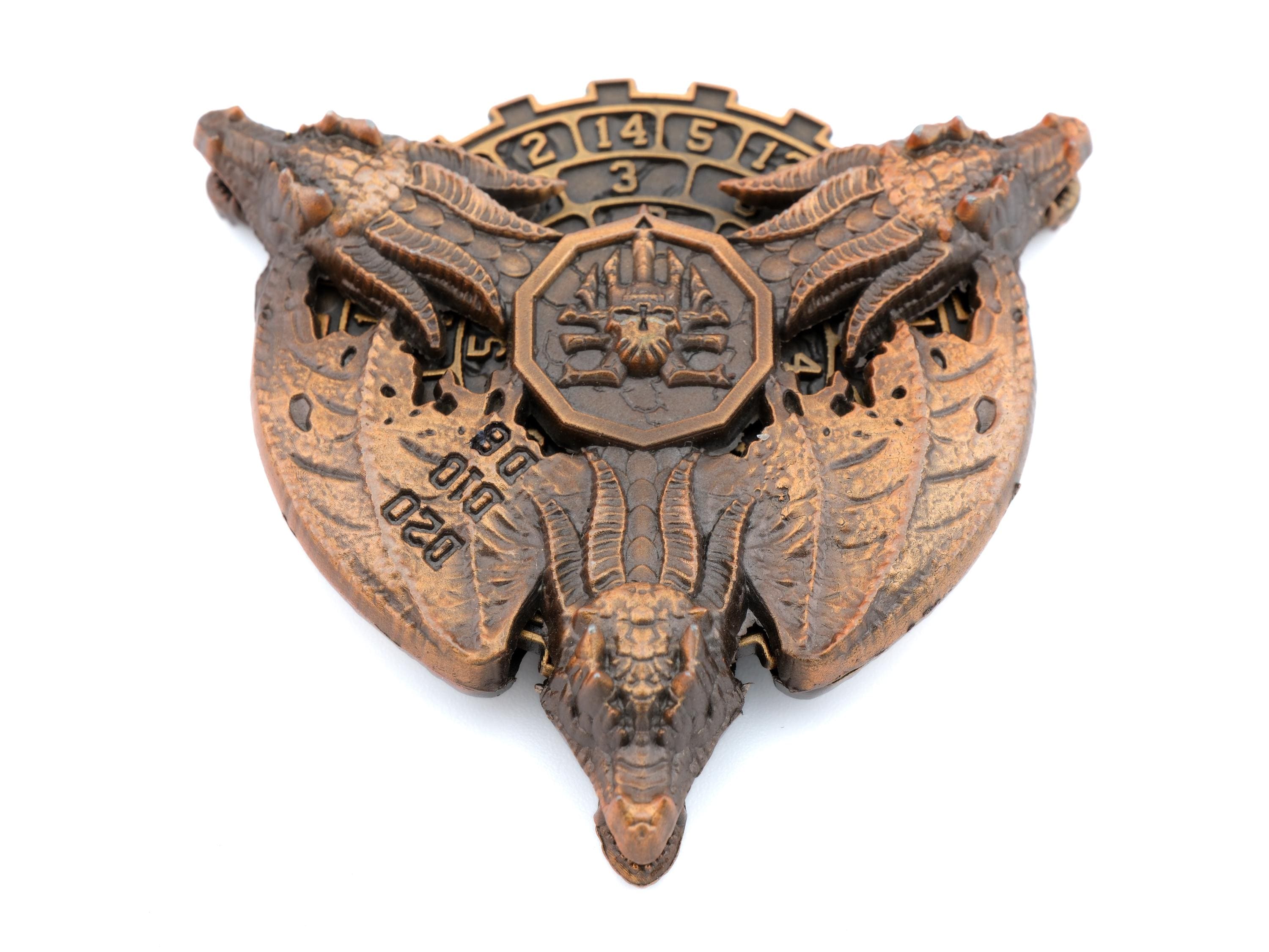 Dragon Medallion Spinning Metal DnD Dice: Fidget RPG Dice for Dungeons and Dragons