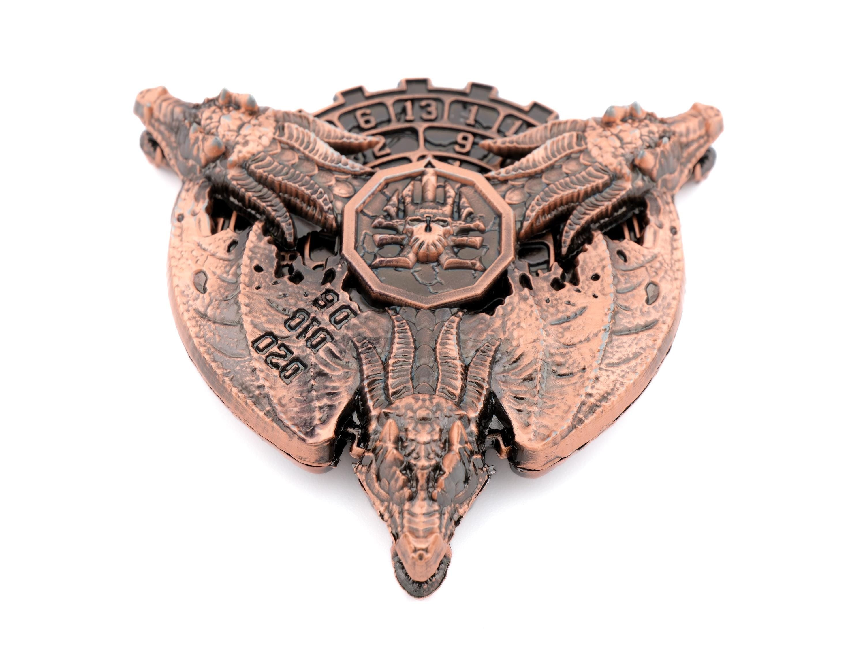 Dragon Medallion Spinning Metal DnD Dice: Fidget RPG Dice for Dungeons and Dragons