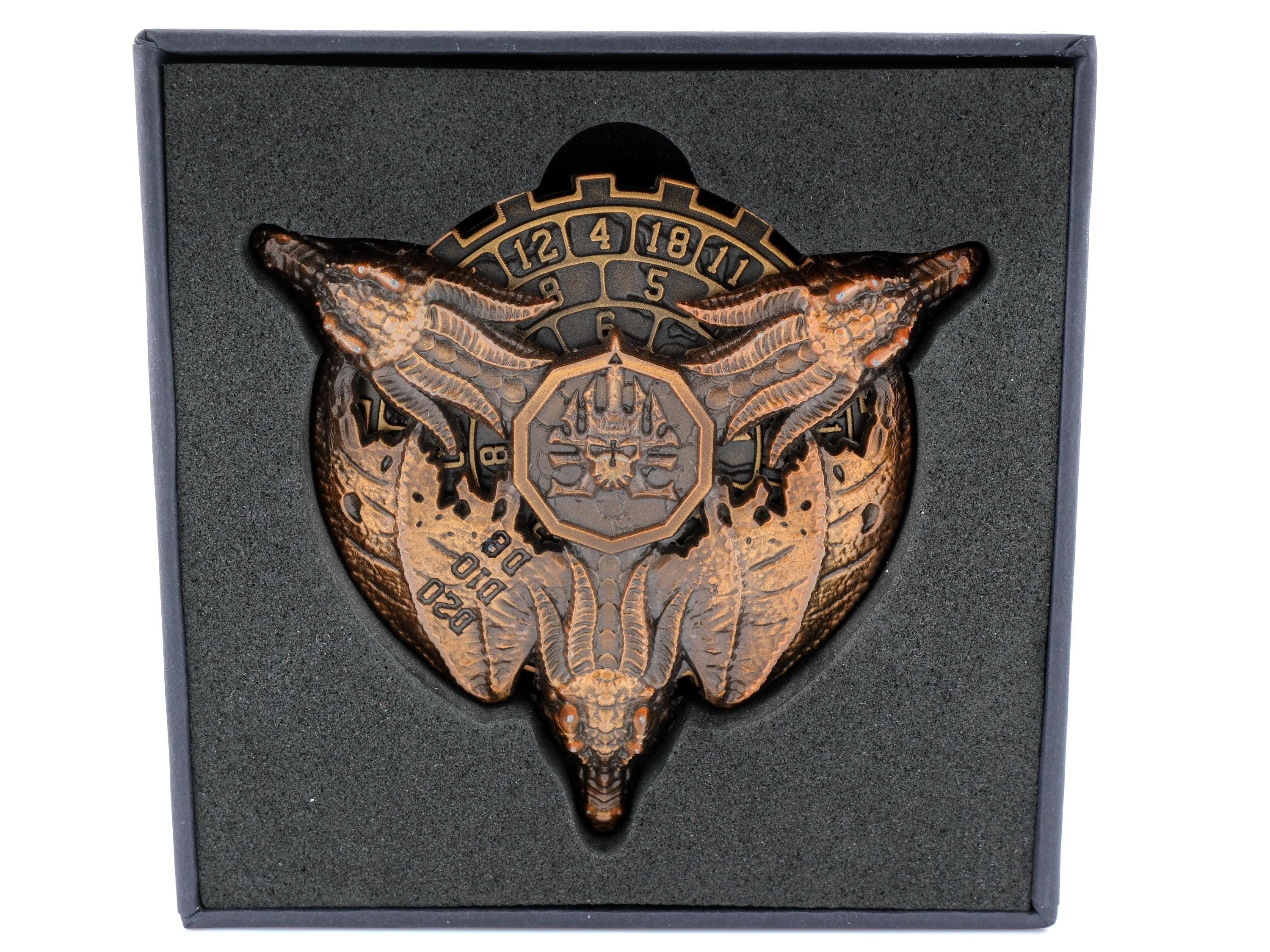Dragon Medallion Spinning Metal DnD Dice: Fidget RPG Dice for Dungeons and Dragons