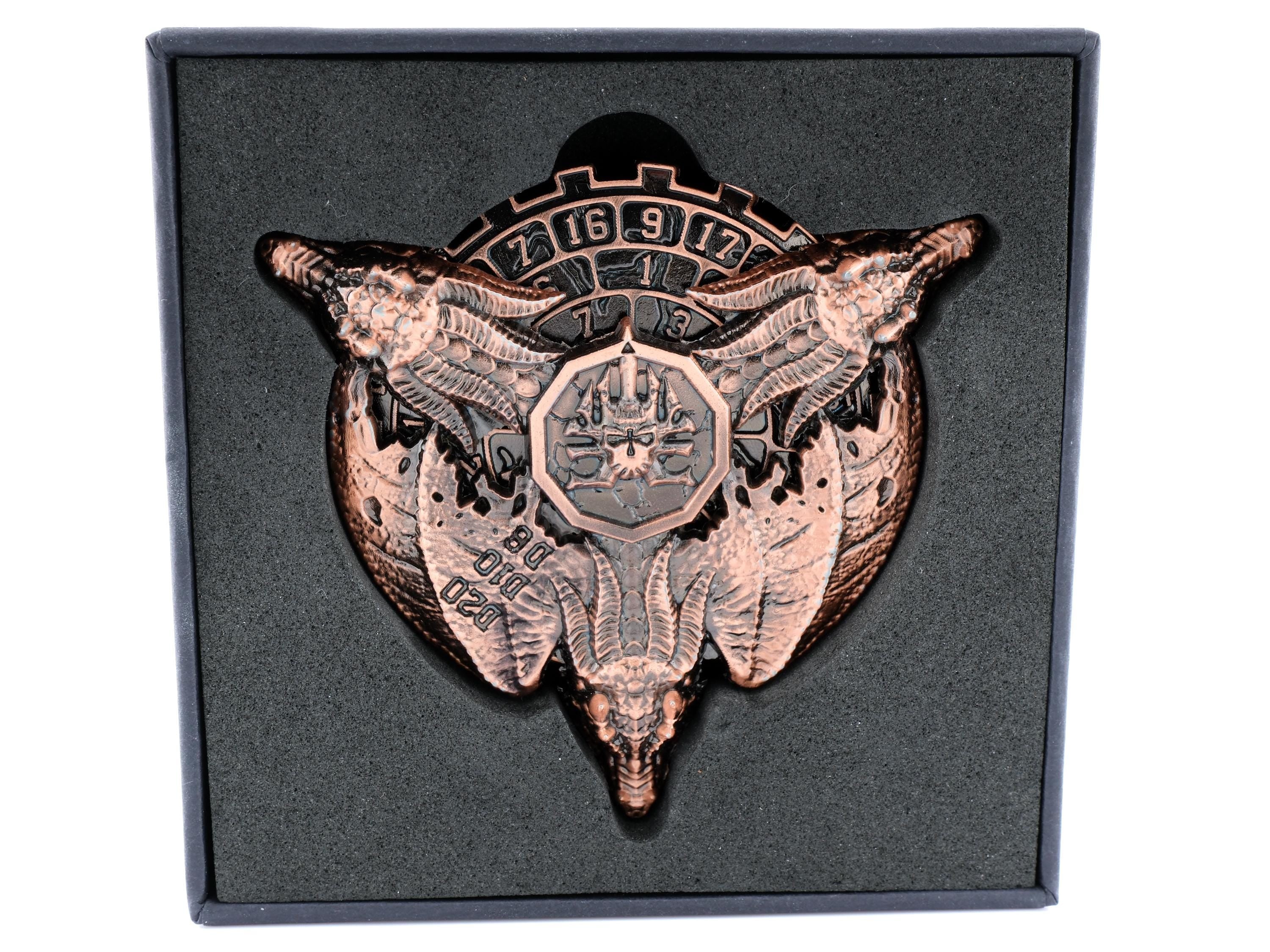 Dragon Medallion Spinning Metal DnD Dice: Fidget RPG Dice for Dungeons and Dragons