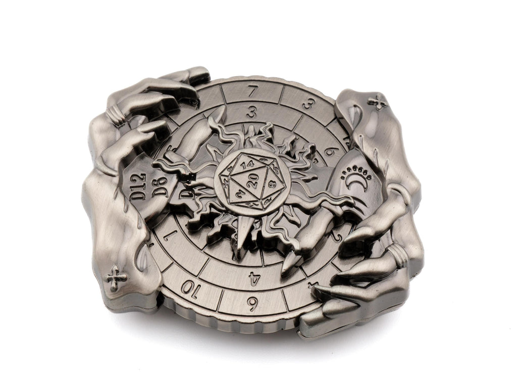 Witches Hands Spinning Metal DnD Dice: 7 in 1 RPG Roulette Dice