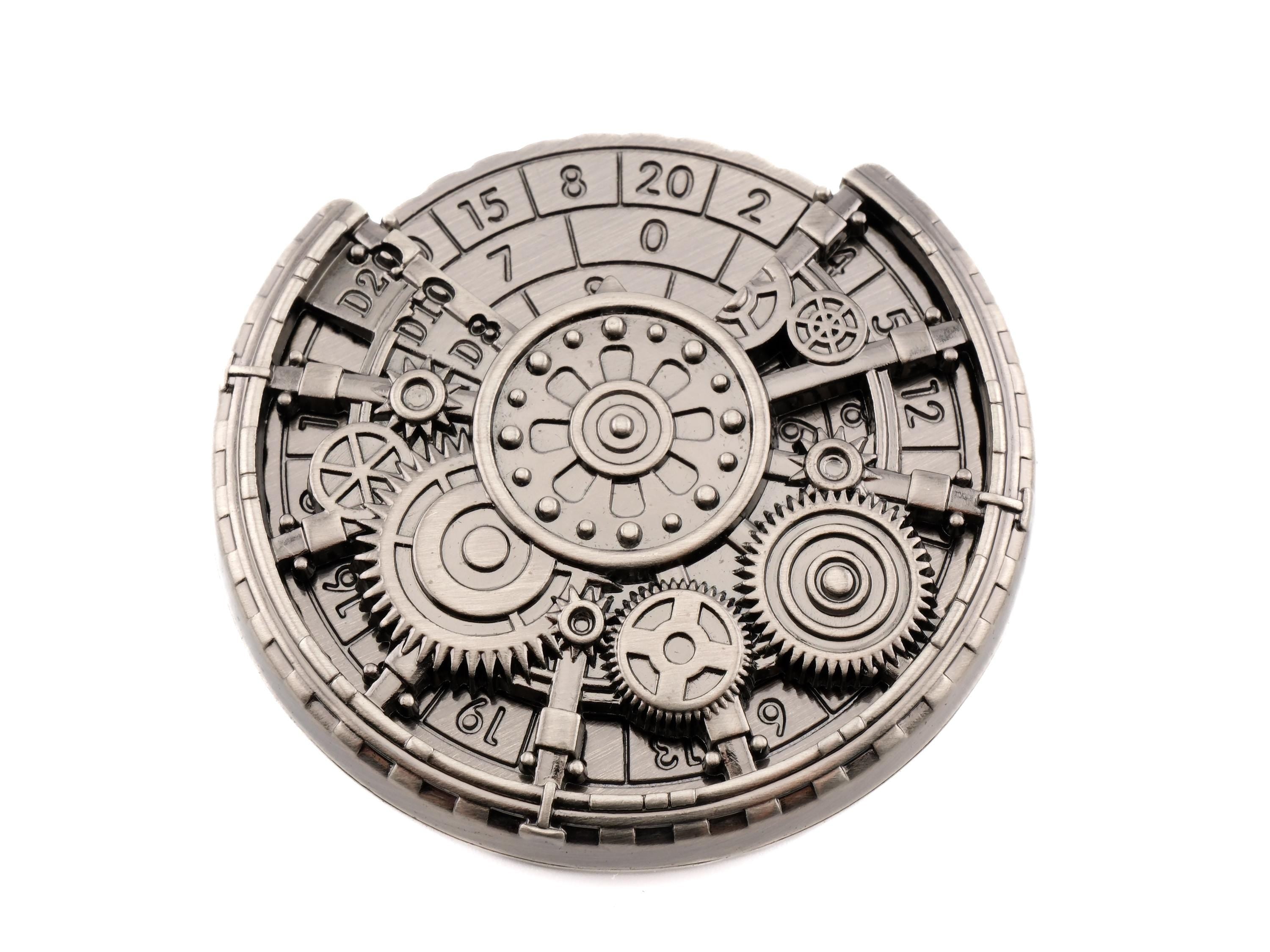 Steampunk Metal Spinning Dice: 7 in 1 Clockwork Gear DnD RPG Fidget