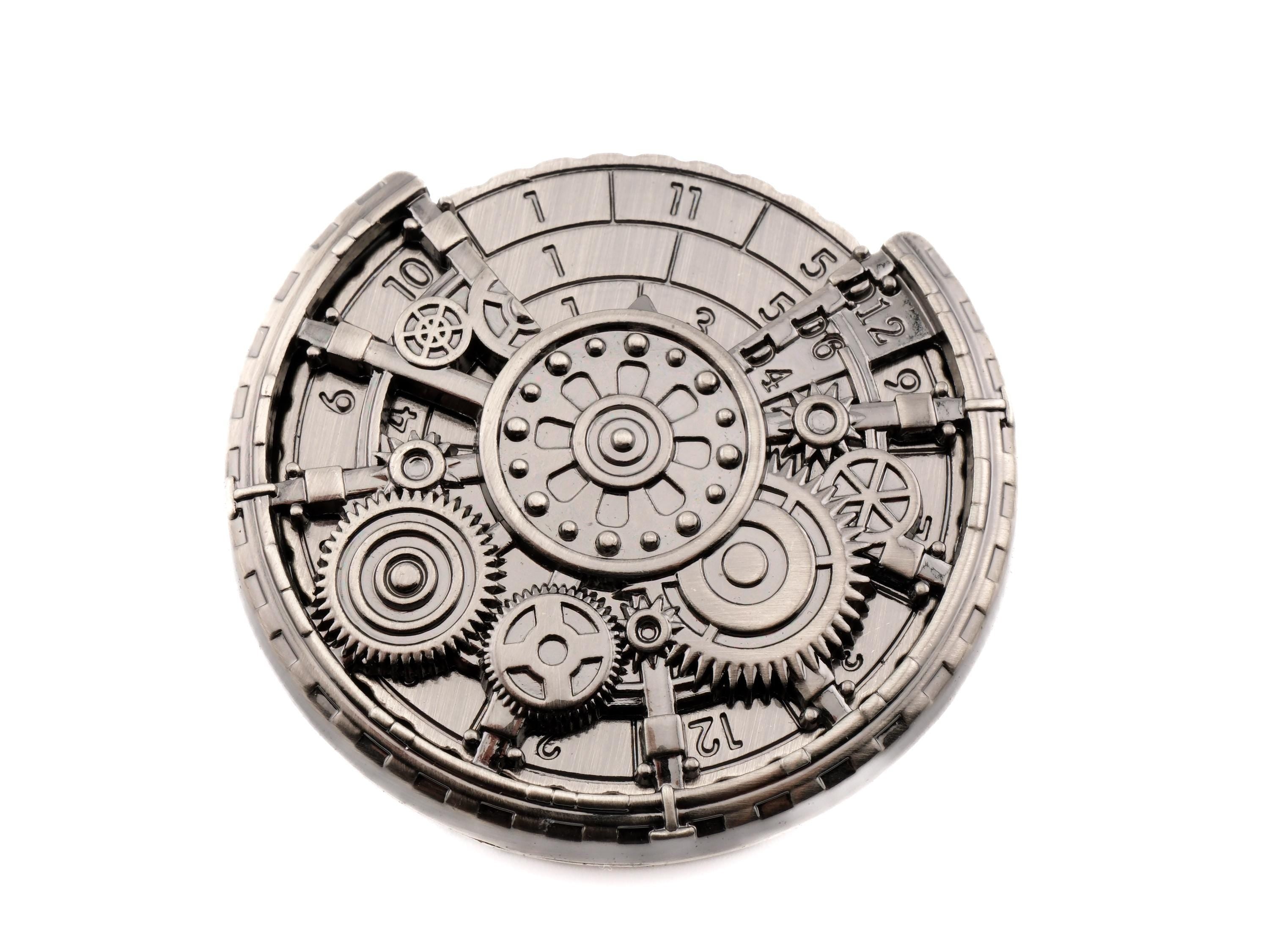 Steampunk Metal Spinning Dice: 7 in 1 Clockwork Gear DnD RPG Fidget