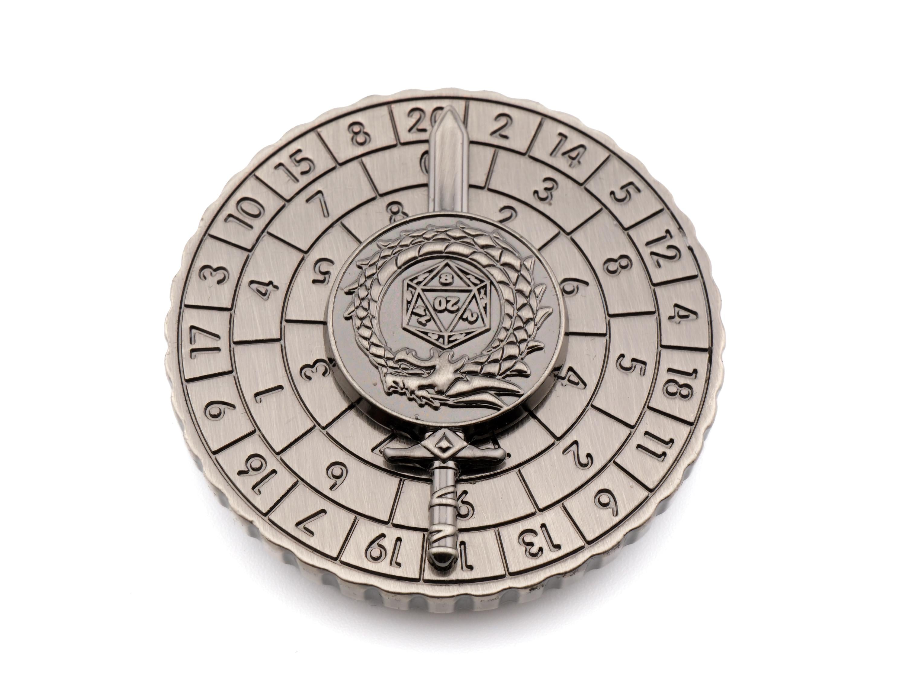 Sword Spinning Metal DnD Dice: Paladin Roulette Fidget Dice