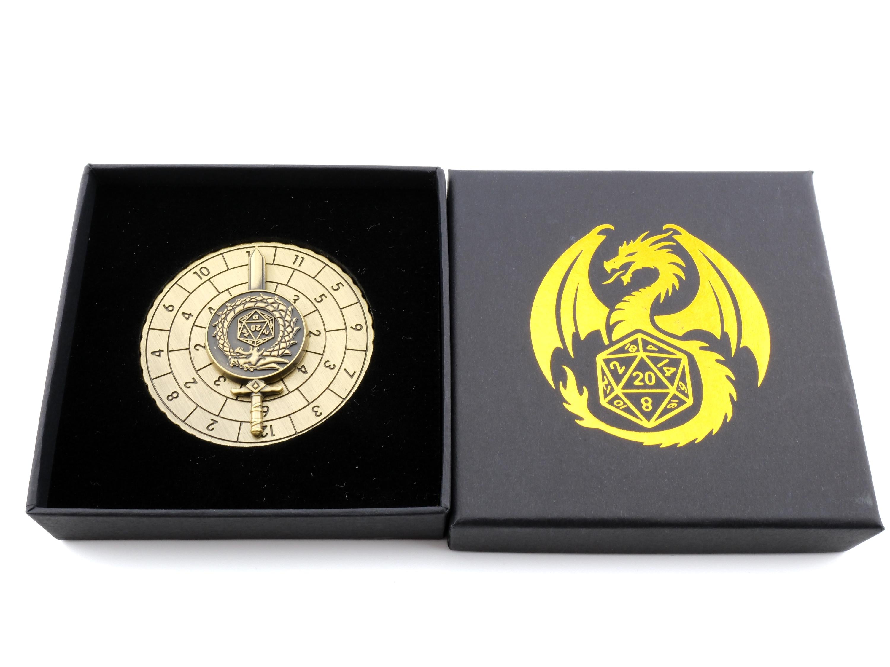Sword Spinning Metal DnD Dice: Paladin Roulette Fidget Dice