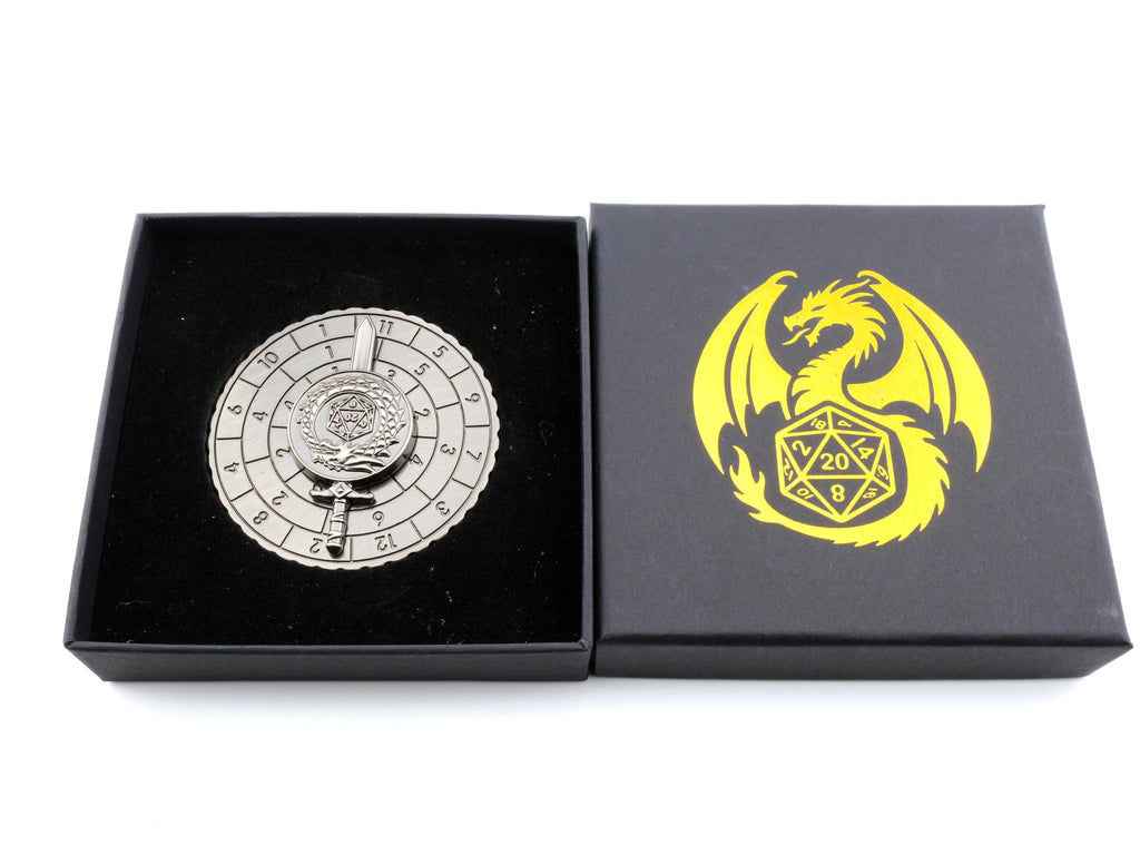 Sword Spinning Metal DnD Dice: Paladin Roulette Fidget Dice