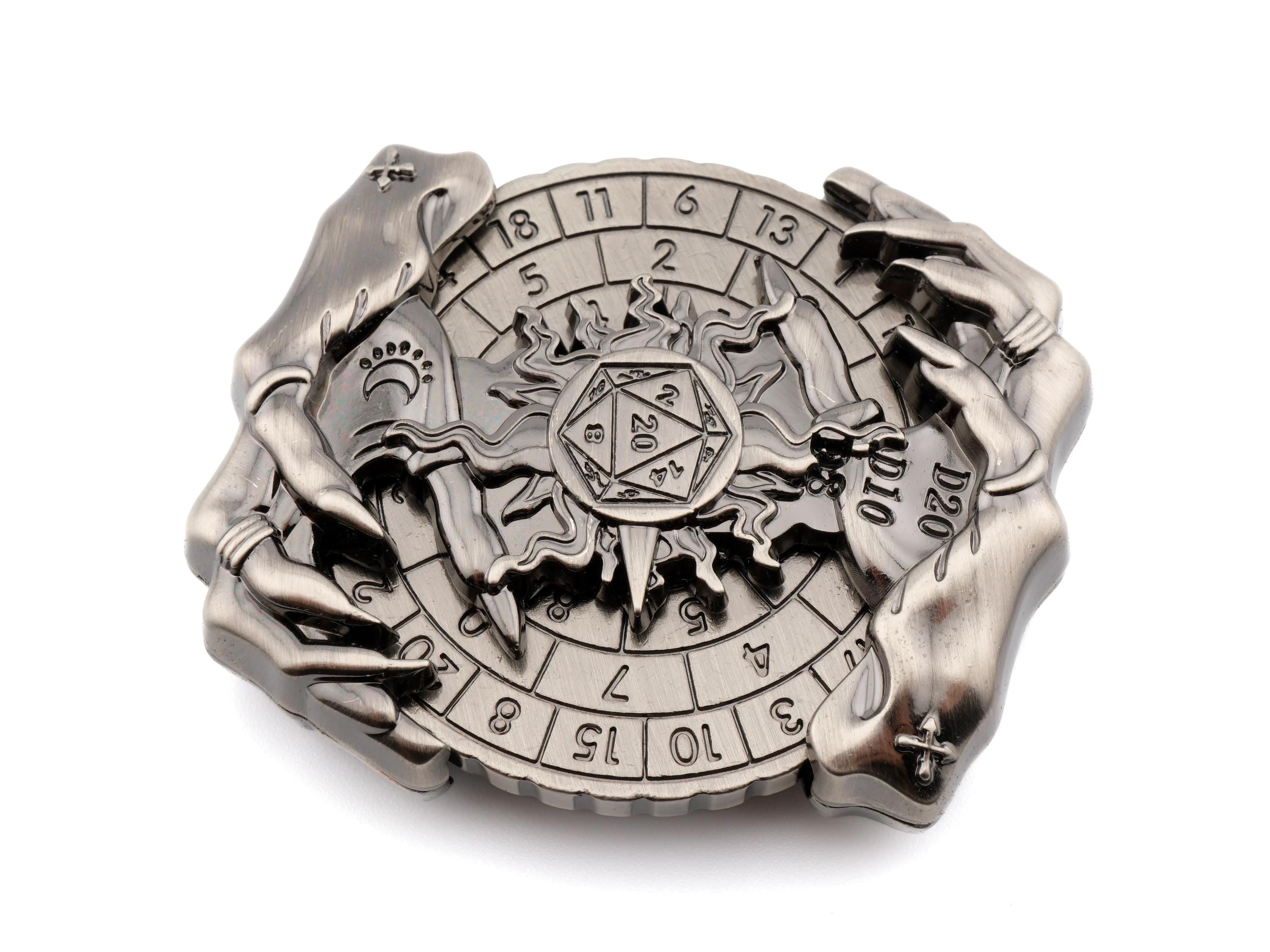Witches Hands Spinning Metal DnD Dice: 7 in 1 RPG Roulette Dice