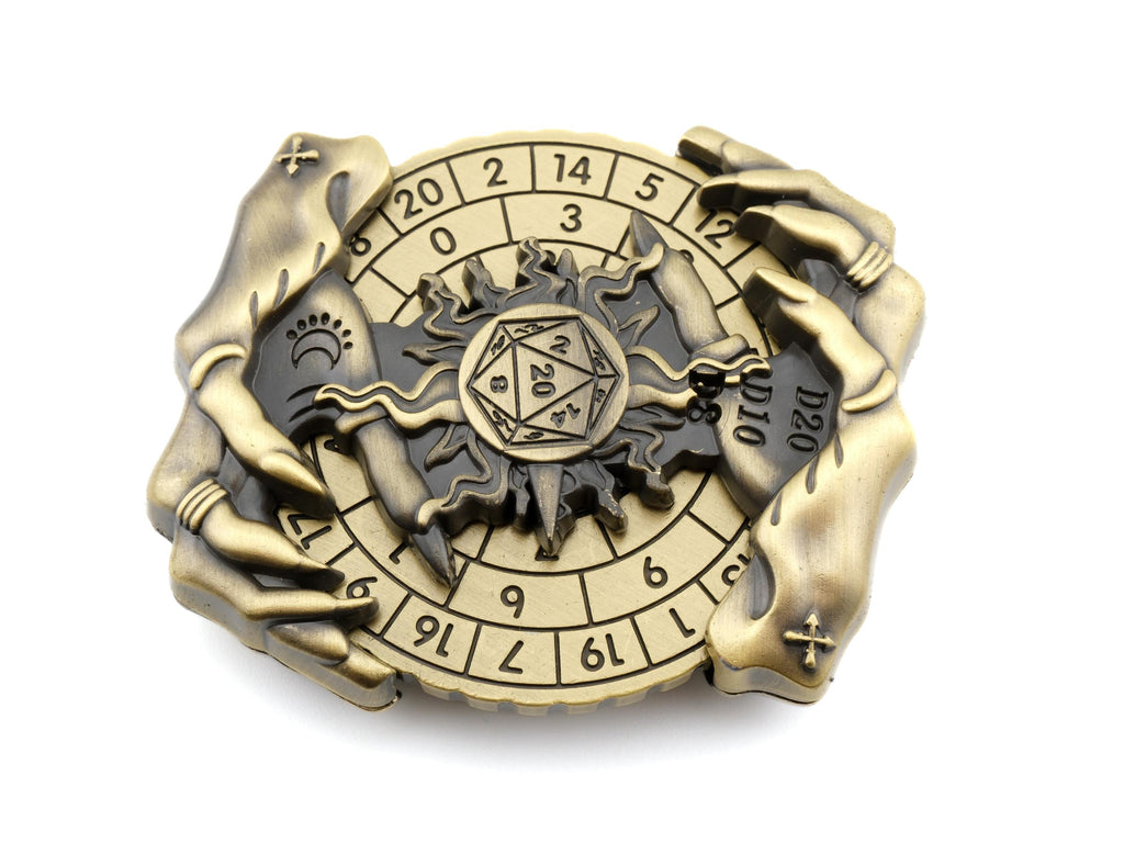 Witches Hands Spinning Metal DnD Dice: 7 in 1 RPG Roulette Dice