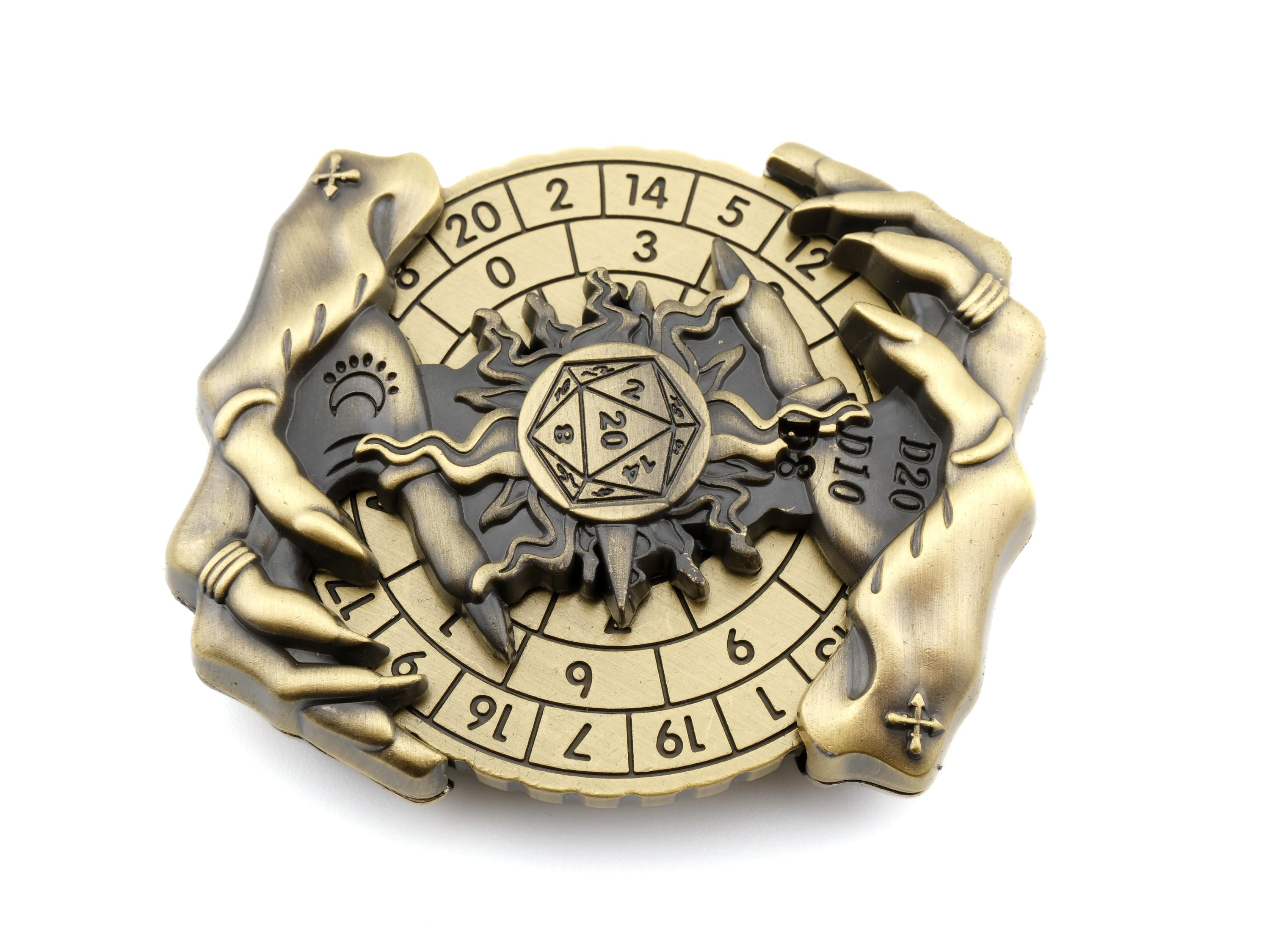 Witches Hands Spinning Metal DnD Dice: 7 in 1 RPG Roulette Dice