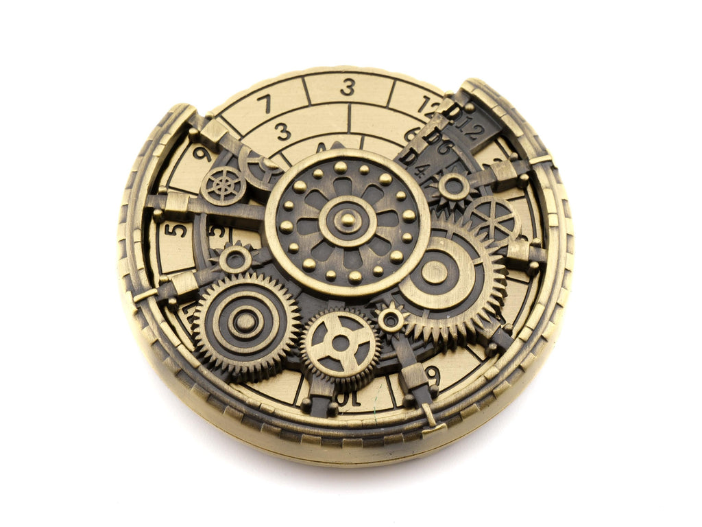 Steampunk Metal Spinning Dice: 7 in 1 Clockwork Gear DnD RPG Fidget
