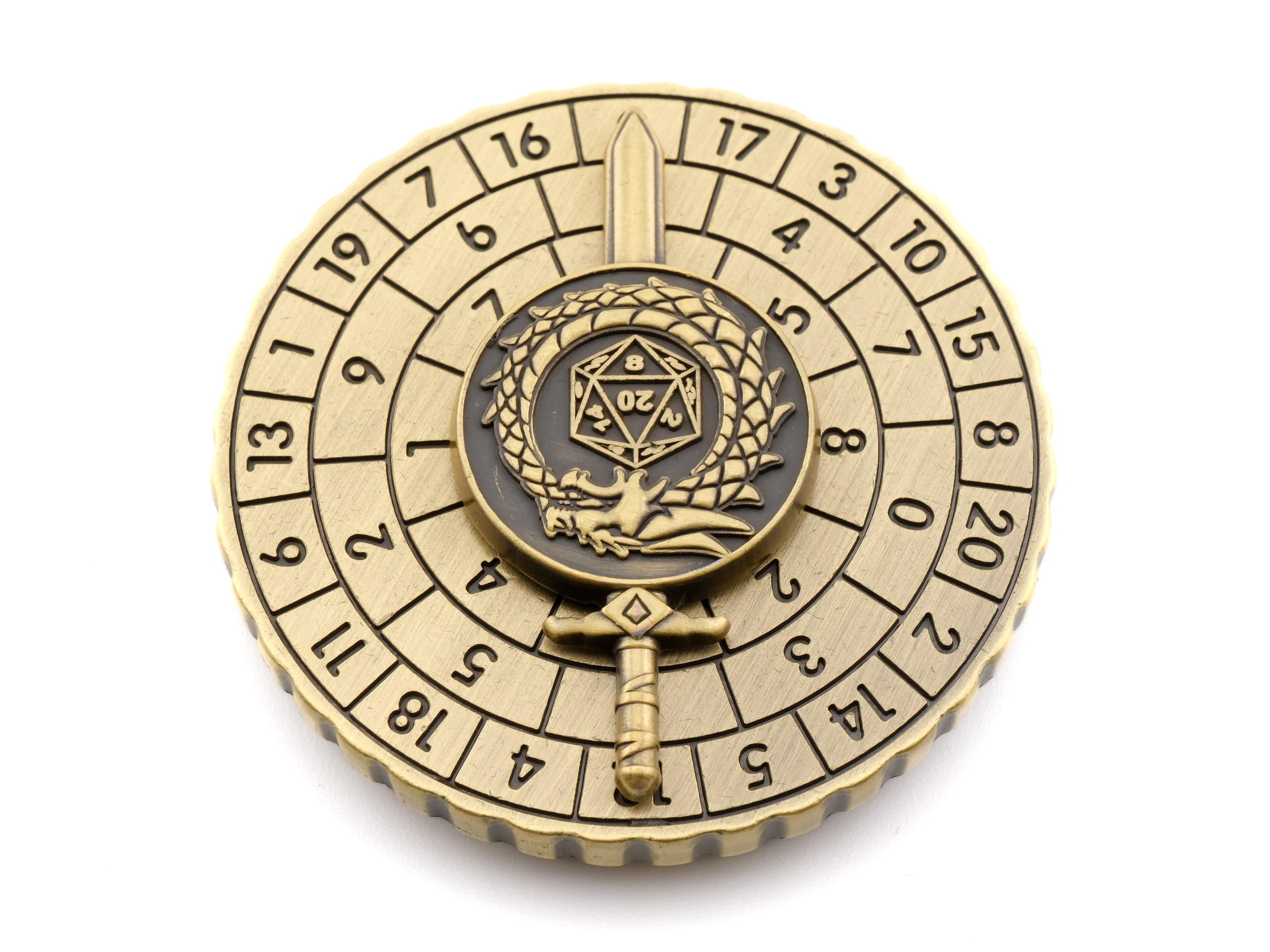 Sword Spinning Metal DnD Dice: Paladin Roulette Fidget Dice