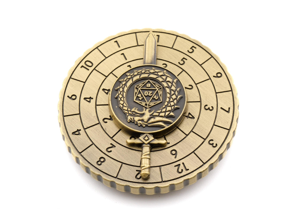 Sword Spinning Metal DnD Dice: Paladin Roulette Fidget Dice
