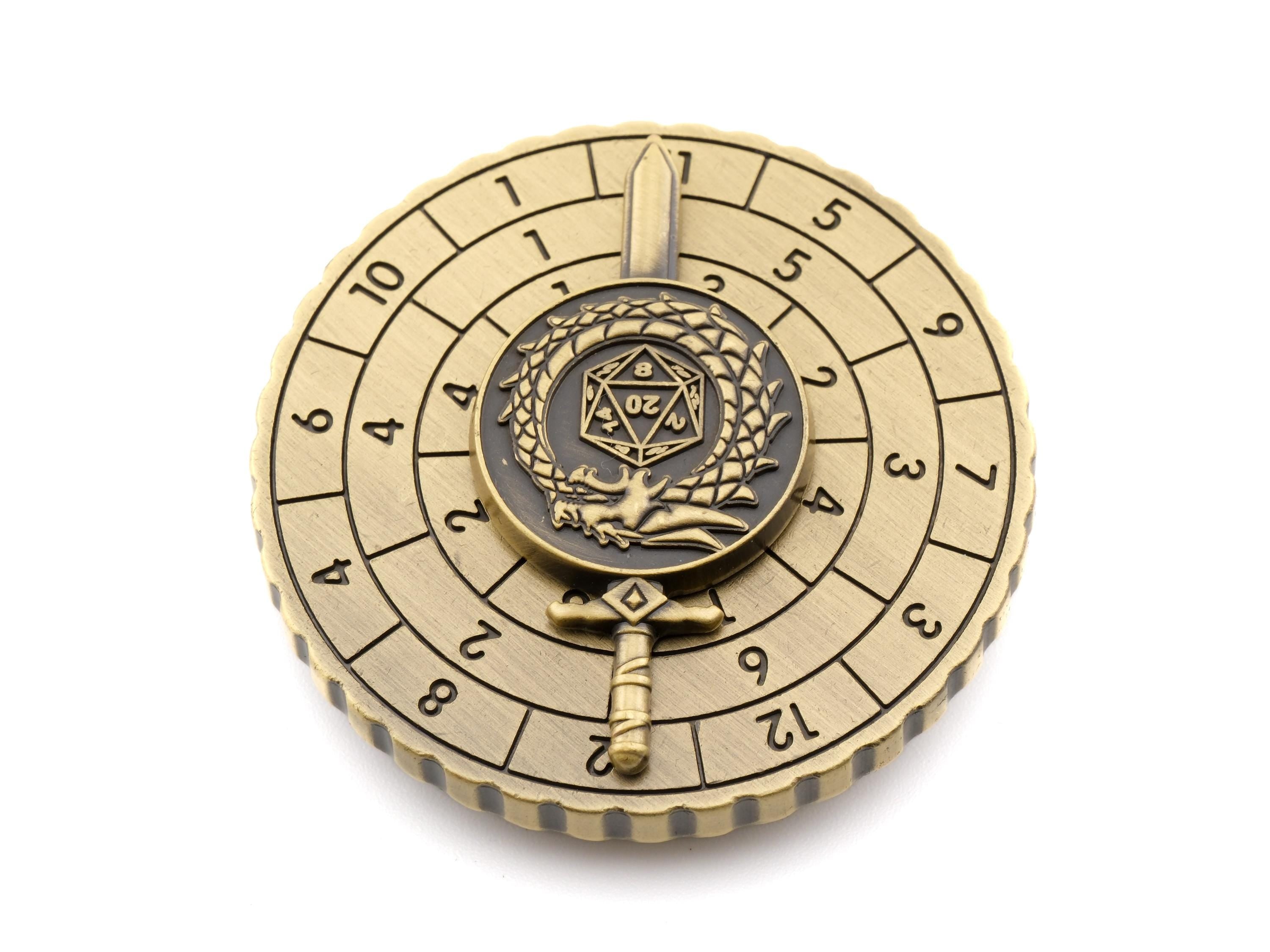 Sword Spinning Metal DnD Dice: Paladin Roulette Fidget Dice