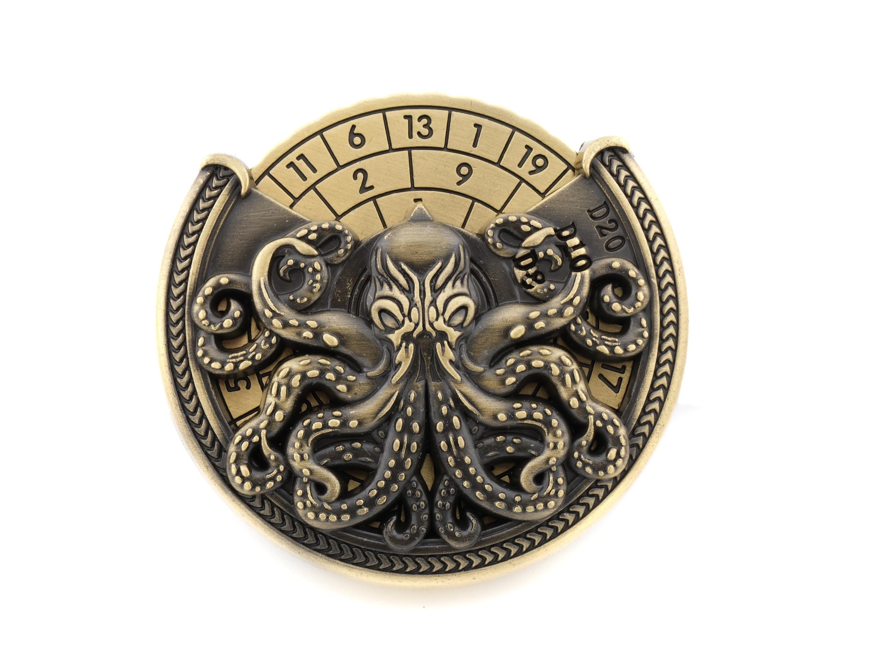 Octopus Metal Spinning Dice: 7 in 1 Cthulhu DnD RPG Fidget