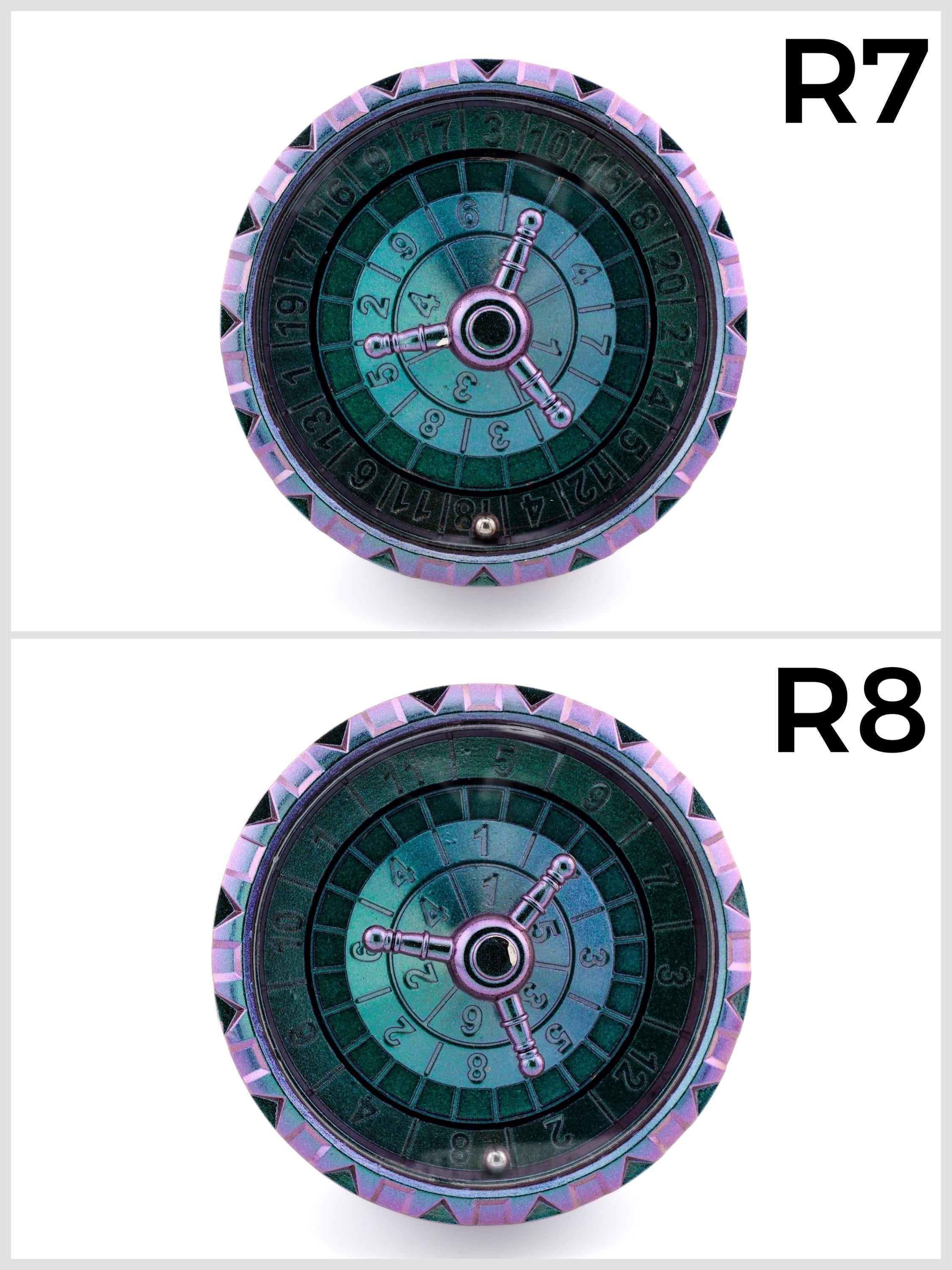 Dragon Casino Style Roulette Dice: 7 in 2 Spinning Fidget RPG Dice Set