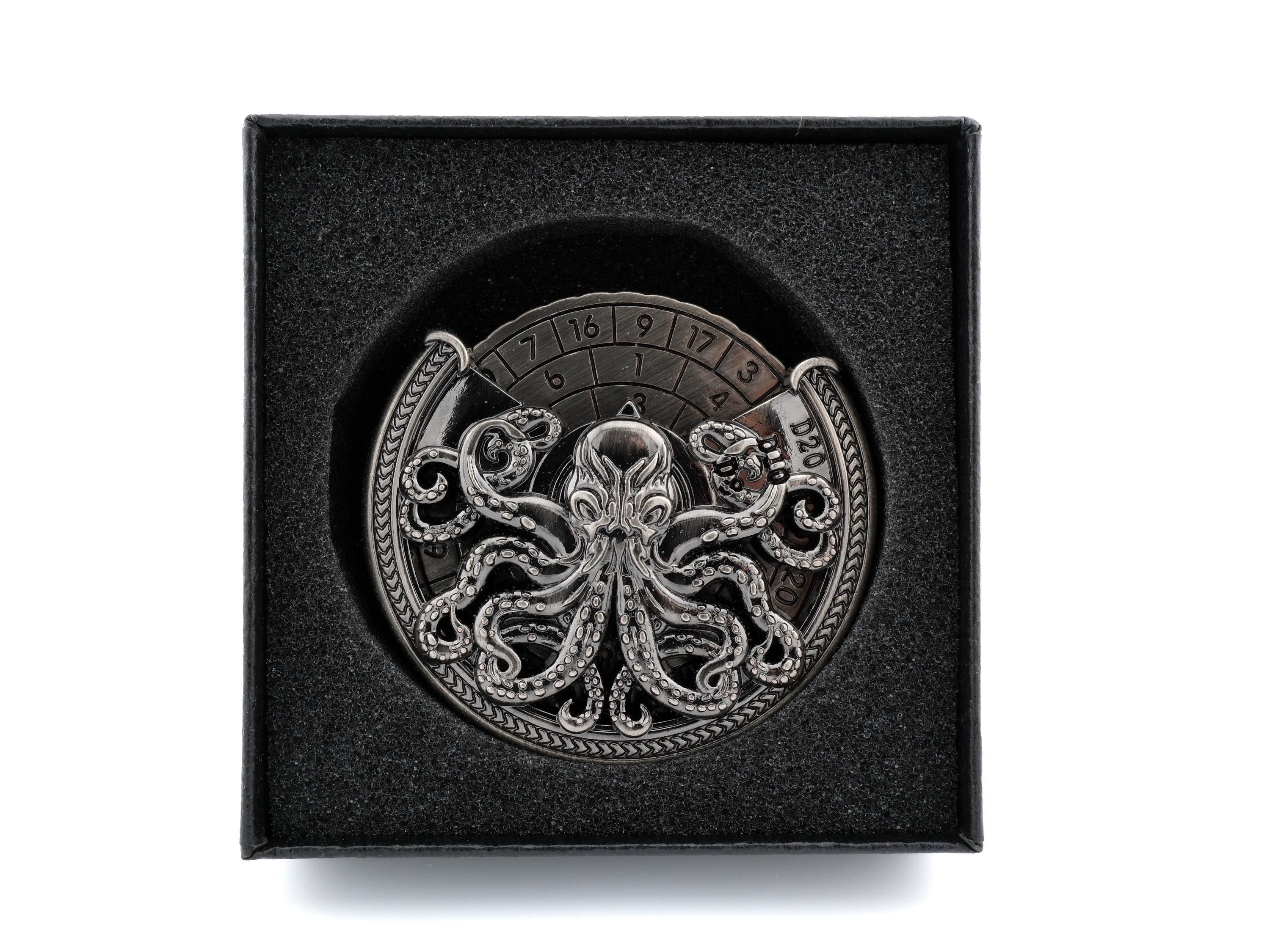 Octopus Metal Spinning Dice: 7 in 1 Cthulhu DnD RPG Fidget