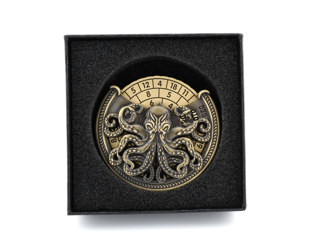 Octopus Metal Spinning Dice: 7 in 1 Cthulhu DnD RPG Fidget
