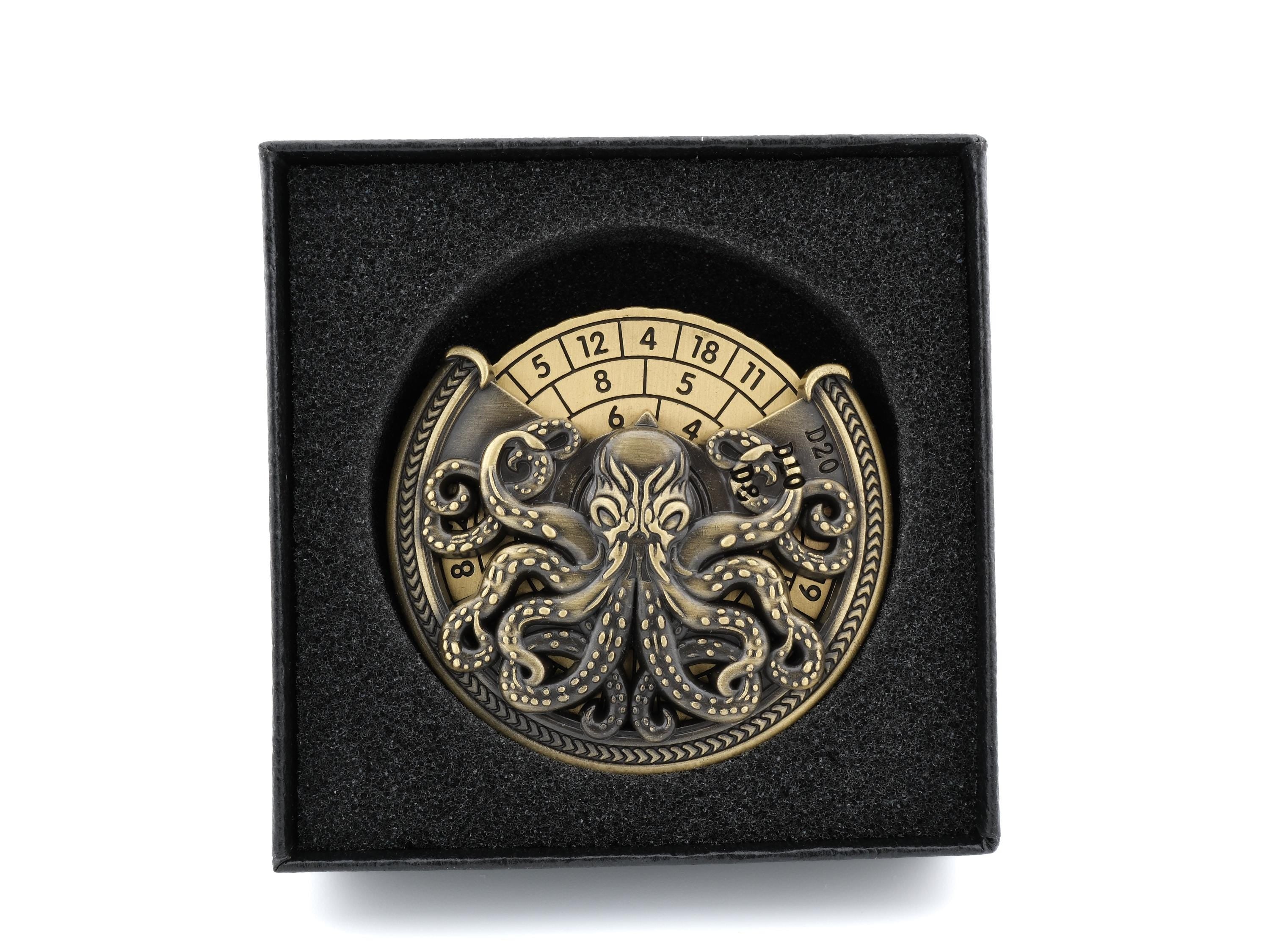 Octopus Metal Spinning Dice: 7 in 1 Cthulhu DnD RPG Fidget