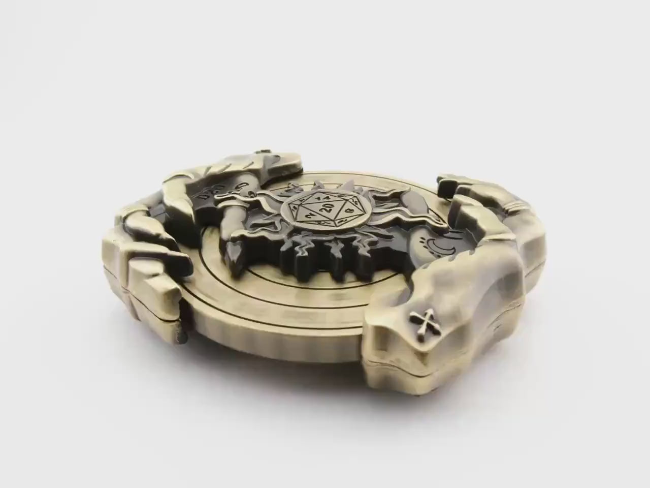 Witches Hands Spinning Metal DnD Dice: 7 in 1 RPG Roulette Dice