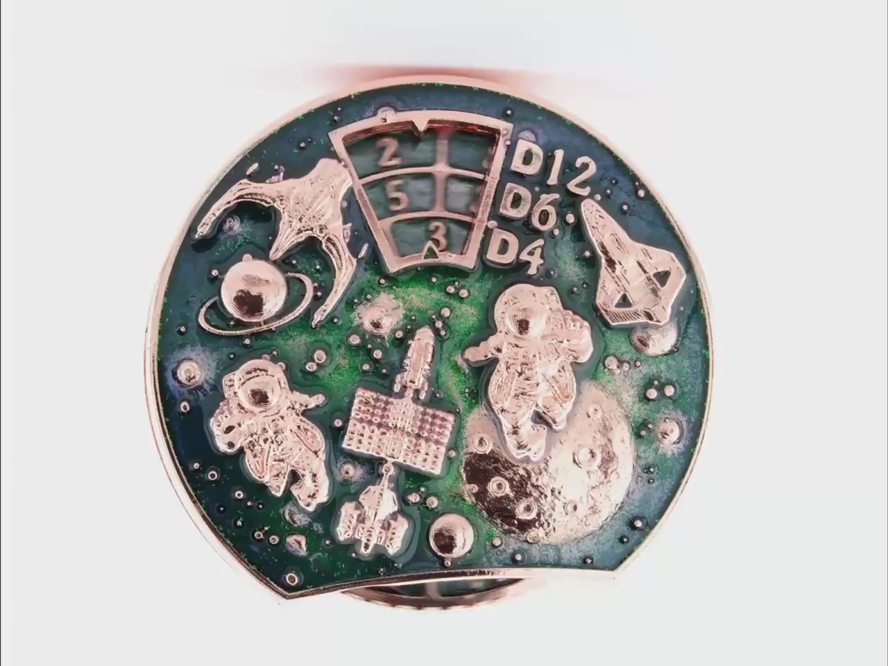 Spacewalk Metal Spinning DnD Dice: 7 in 1 Astronaut Fidget Spinner RPG Dice