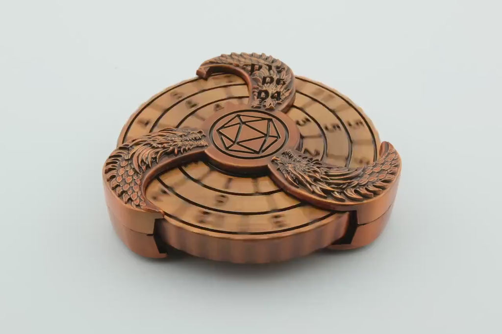 Dragon Wings Metal Spinning DnD Dice: 7-in-1 Fidget RPG Dice