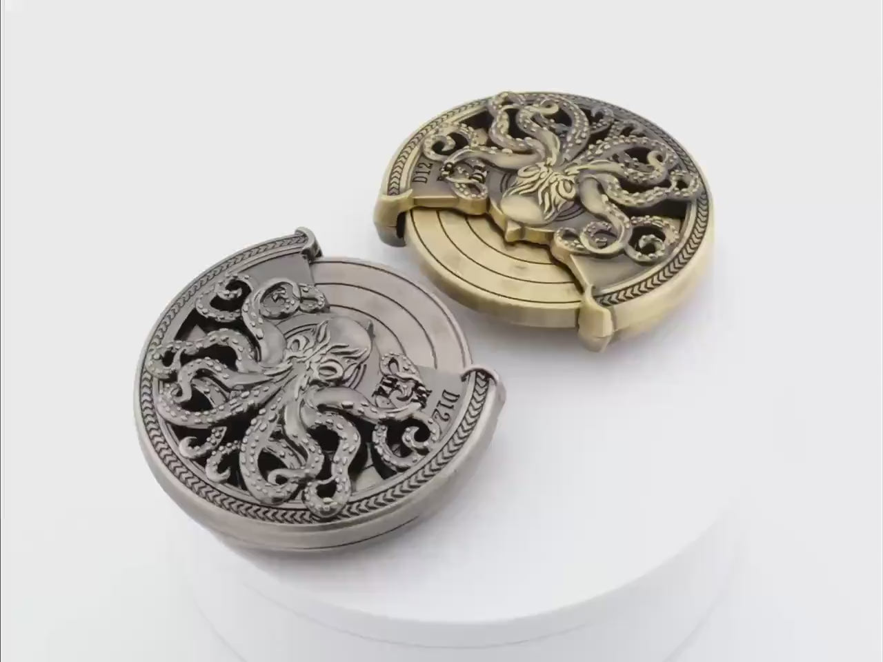Octopus Metal Spinning Dice: 7 in 1 Cthulhu DnD RPG Fidget
